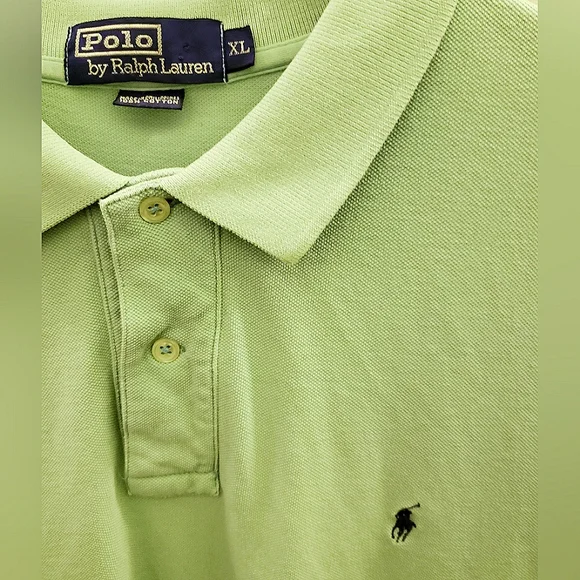 Polo by Ralph Lauren Vintage 2-button Lime green polo shirt - Picture 3 of 5
